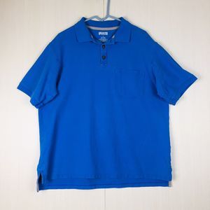DULUTH TRADING Men's Blue Short Sleeve Button Pullover Cotton Shirt Size L Large